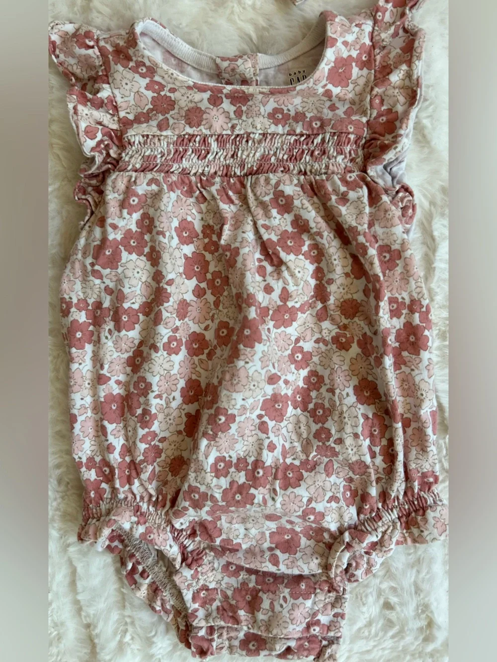 GAP Floral Romper and Hat Set